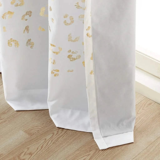 Grommet Top Metallic Animal Printed Total Blackout Curtain(Only 1 Pc Panel) Default -DTYStore