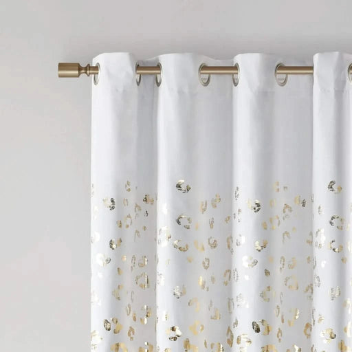 Grommet Top Metallic Animal Printed Total Blackout Curtain(Only 1 Pc Panel) Default -DTYStore