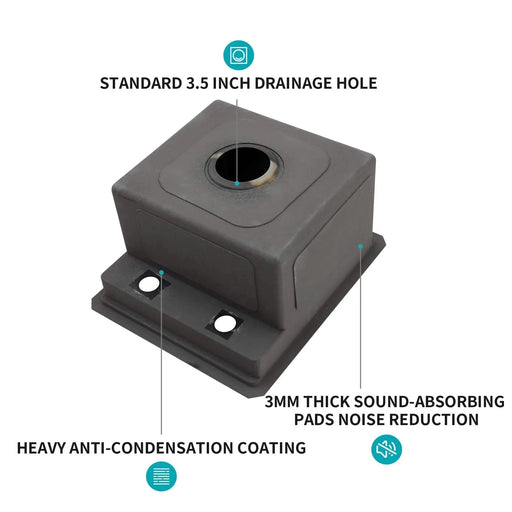 Gunmetal Black 15' Undermount Bar Sink with Folding Faucet, 16 Gauge Stainless Steel, 15x17 Inch Single Bowl Default -DTYStore