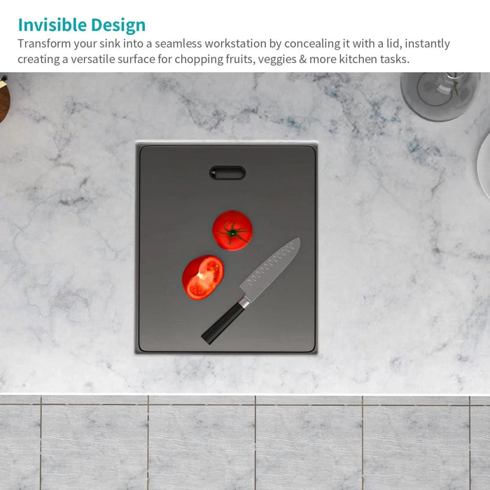 Gunmetal Black 15' Undermount Bar Sink with Folding Faucet, 16 Gauge Stainless Steel, 15x17 Inch Single Bowl - DTY Store
