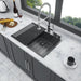 Gunmetal Black 25 x 22 Inch Drop-in Kitchen Sink Topmount 16 Gauge Deep Single Bowl Stainless Steel Basin - DTY Store