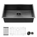 Gunmetal Black 30 Inch Undermount Kitchen Sink 16 Gauge 10 Inch Deep Single Bowl Stainless Steel Basin Default -DTYStore