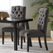 HARRIET KD Tufted Dining Chair Set of 2 in Dark Grey Fabric Default -DTYStore