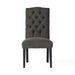 HARRIET KD Tufted Dining Chair Set of 2 in Dark Grey Fabric Default -DTYStore
