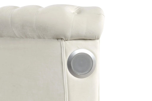 HAZEL Modern Style Queen 4PC Vanity Bedroom Set with USB Ports & Made with Wood in Cream(CA INVENTORY) Default -DTYStore