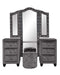 HAZEL Queen 4 Pc Vanity Bedroom Set Made With Wood In Gray Color(CA INVENTORY) Default -DTYStore