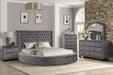 HAZEL Queen 5 Pc Tufted Upholstery Bedroom Set Made with Wood In Gray(CA INVENTORY) Default -DTYStore