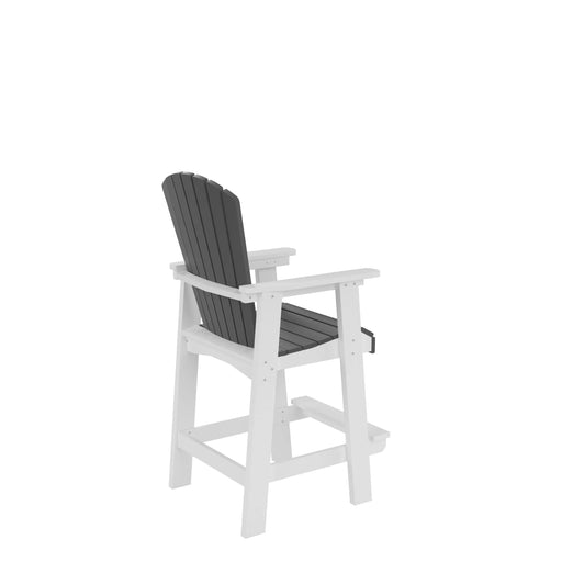 HDPE Bar Chair, Outdoor Tall Adirondack Chairs Set of 2, Patio Bar Stool Chair with High Back White + Gray, Set of 2 Default -DTYStore