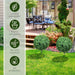 HOMCOM 1.3' (15.7') Artificial Boxwood Topiary Trees with Ground Stake, UV Resistant Set of 2 Ball Shaped Trees, Indoor Outdoor Fake Plants for Home Office & Living Room Décor Default -DTYStore
