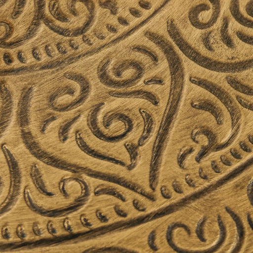 HOMCOM 24' Round Coffee Table with Hammered Tray Top, Vintage Metal Center Table for Living Room, Bedroom, Side Table, Gold Default -DTYStore