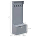 HOMCOM 28' 3-In-1 Entryway Hall Tree with Storage Bench, Coat Rack with Four Hooks and Shoe Storage, Gray Default -DTYStore