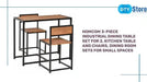 HOMCOM 3-Piece Industrial Dining Table Set for 2, Kitchen Table and Chairs, Dining Room Sets for Small Spaces Default -DTYStore