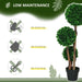 HOMCOM 3.5ft/43.25' Artificial 3 Ball Boxwood Topiary Tree with Pot, Indoor Outdoor Fake Plant for Home Office, Living Room Decor Default -DTYStore