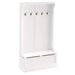HOMCOM 38' 3-In-1 Entryway Hall Tree with Storage Bench, Coat Rack with Four Hooks and Shoe Storage, White Default -DTYStore
