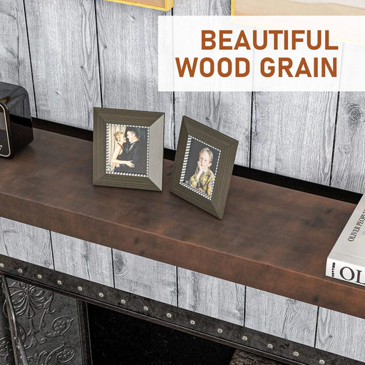 HOMCOM 48 Inch Fireplace Mantel, Floating Farmhouse Solid Fir Wood Shelf, Handmade Heavy Duty Wall Mounted Shelf, with Metal Bracket, Walnut Brown Default -DTYStore