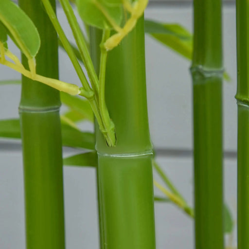 HOMCOM 5FT Artificial Bamboo Tree, Faux Decorative Plant in Nursery Pot for Indoor or Outdoor Décor Default -DTYStore