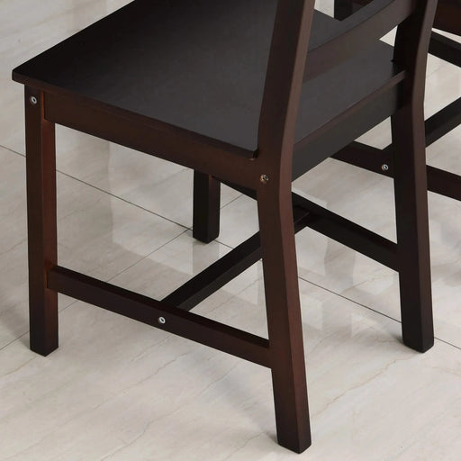 HOMCOM 5 Piece Dining Room Table Set, Wooden Kitchen Table and Chairs for Dinette, Breakfast Nook, Chestnut Brown Default -DTYStore