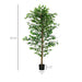 HOMCOM 6ft Artificial Ficus with Pot, Indoor Outdoor Fake Plant for Home Office Living Room Décor Default -DTYStore