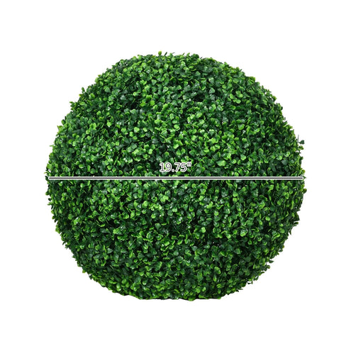 HOMCOM Artificial Ball Boxwood Topiary Trees Indoor Outdoor Faux Plants Decor 19.75 in -DTYStore