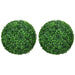 HOMCOM Artificial Ball Boxwood Topiary Trees Indoor Outdoor Faux Plants Decor 15.75 in -DTYStore