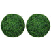 HOMCOM Artificial Ball Boxwood Topiary Trees Indoor Outdoor Faux Plants Decor 19.75 in -DTYStore