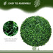 HOMCOM Artificial Ball Boxwood Topiary Trees Indoor Outdoor Faux Plants Decor 15.75 in -DTYStore