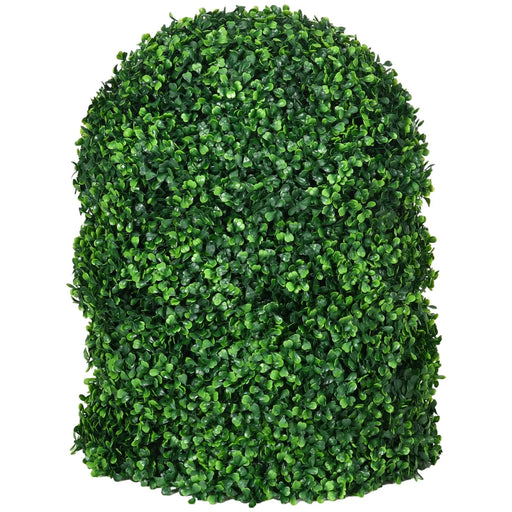 HOMCOM Artificial Ball Boxwood Topiary Trees Indoor Outdoor Faux Plants Decor 15.75 in -DTYStore