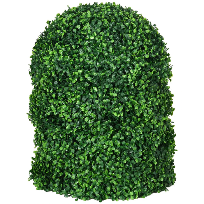HOMCOM Artificial Ball Boxwood Topiary Trees Indoor Outdoor Faux Plants Decor 15.75 in -DTYStore