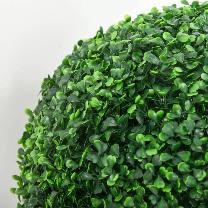 HOMCOM Artificial Ball Boxwood Topiary Trees Indoor Outdoor Faux Plants Decor 15.75 in -DTYStore