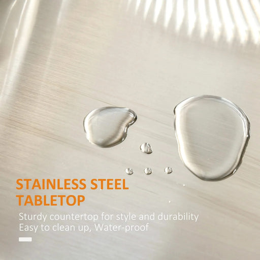 HOMCOM Kitchen Island on Wheels, Rolling Kitchen Cart with Stainless Steel Countertop, Drawer, Towel Rack and Spice Rack, Utility Storage Trolley, Black Default -DTYStore