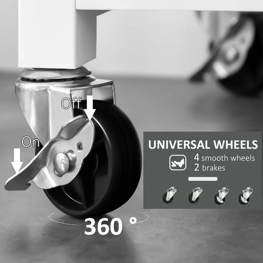 HOMCOM Kitchen Island with Stainless Steel Top, Open Shelves, and Drawers, Gray Default -DTYStore