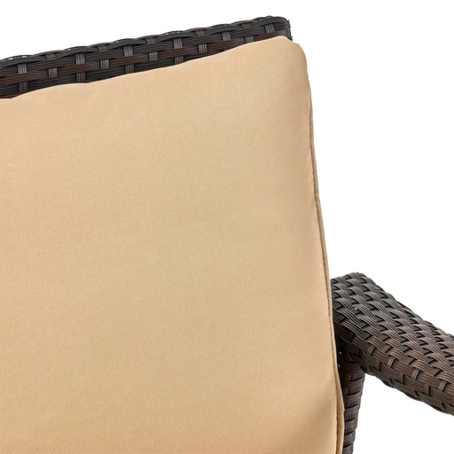 HONOLULU 4PC PE Wicker Set Outdoor Seating in Brown and Tan with Iron Frame and Waterproof Fabric Default -DTYStore