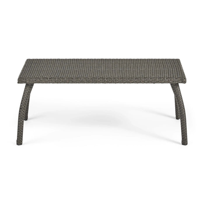 HONOLULU Modern 4PC PE Wicker Seating Set with Cushions Grey Durable Rattan Default -DTYStore