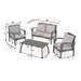 HONOLULU Modern 4PC PE Wicker Seating Set with Cushions Grey Durable Rattan Default -DTYStore