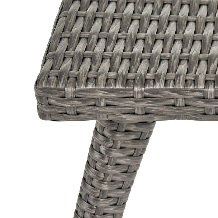 HONOLULU Modern 4PC PE Wicker Seating Set with Cushions Grey Durable Rattan Default -DTYStore