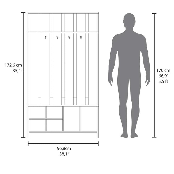 Hall Tree Murphy, Living Room, Concrete Gray Default -DTYStore