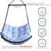 Hammock Chair Swing with Cushion - Outdoor Indoor Hanging Hammock Chair for Patio, Porch, Bedroom, Garden, Courtyard, Balcony - Sturdy Steel Bar with Anti-Slip Safety Rings, BLUE Default -DTYStore