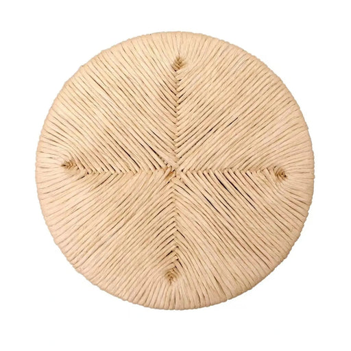 Hand Woven Bar Stools with Back Set of 2 Paper Rope Round Barstools with Footrest for Kitchen Island & Dining Rooms, Black & Honey Default -DTYStore