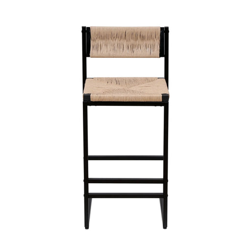 Handwoven Honey Bar Stools Set of 2 with Paper Rope Weave Back for Kitchen Island, Bar & Counter Default -DTYStore