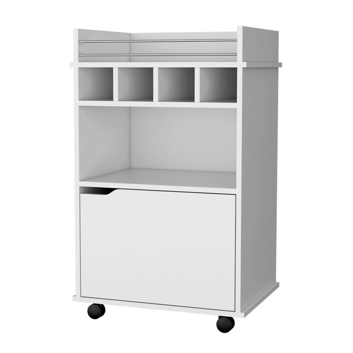 Hannah White 1-Door Bar Cart Default -DTYStore