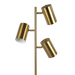 Harmony Brassed Gold Floor Lamp with Rotary Switch Triple Spots Metal Block Base Default -DTYStore