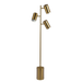Harmony Brassed Gold Floor Lamp with Rotary Switch Triple Spots Metal Block Base Default -DTYStore