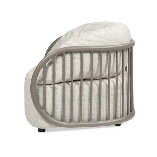 Harper 42.5' Barrel Upholstered Patio Deep Seating Armchair, Oat Beige Axroma Olefin Default -DTYStore