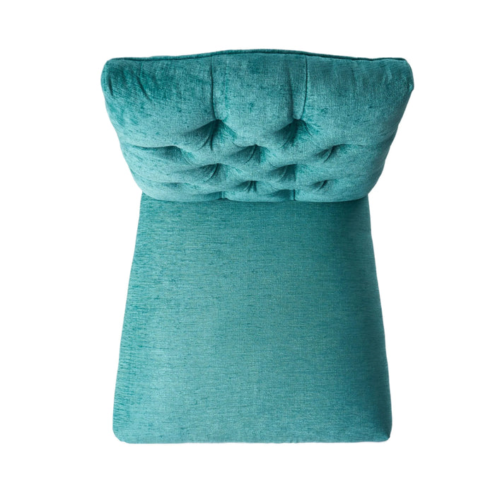 Harriet KD Tufted Dining Chairs Set of 2 in Teal Green with Solid Wood Frame and Soft Fabric Upholstery Default -DTYStore