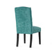 Harriet KD Tufted Dining Chairs Set of 2 in Teal Green with Solid Wood Frame and Soft Fabric Upholstery Default -DTYStore