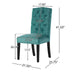 Harriet KD Tufted Dining Chairs Set of 2 in Teal Green with Solid Wood Frame and Soft Fabric Upholstery Default -DTYStore