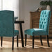 Harriet KD Tufted Dining Chairs Set of 2 in Teal Green with Solid Wood Frame and Soft Fabric Upholstery Default -DTYStore