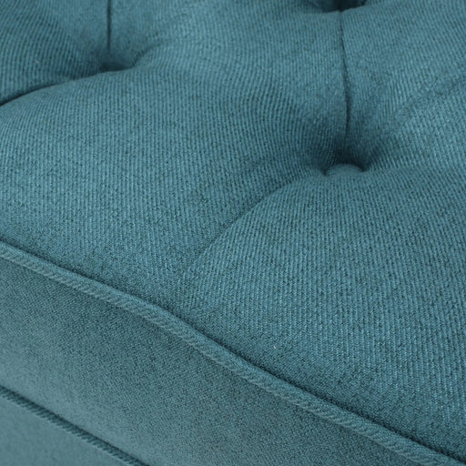 Harrison Tufted Club Chair with Plush Cushion and Studded Trim in Dark Teal Linen, 28 x 31.75 x 35 inches Default -DTYStore