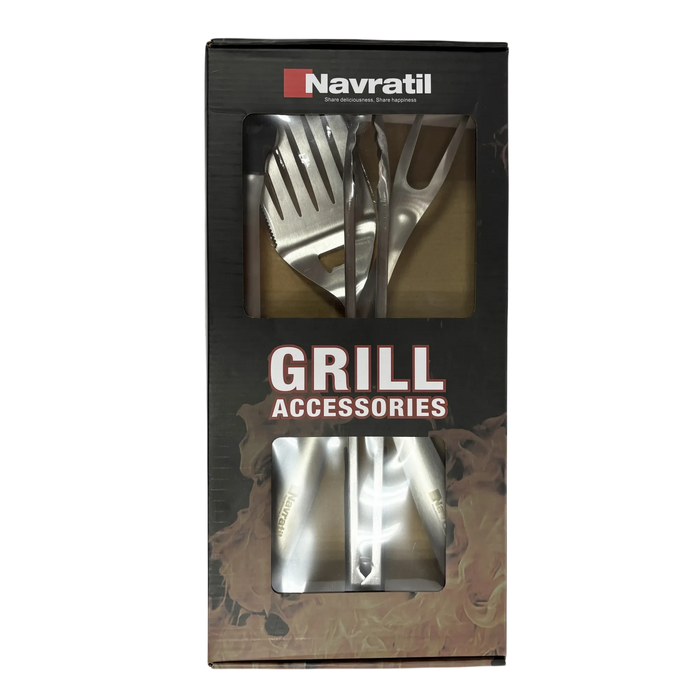 Heavy Duty BBQ Grill Tools Set Stainless Steel BBQ Accessories Grill Barbecue Grilling Tools Utensils Set with Spatula.Fork,Brush,Toogs Kit Default -DTYStore