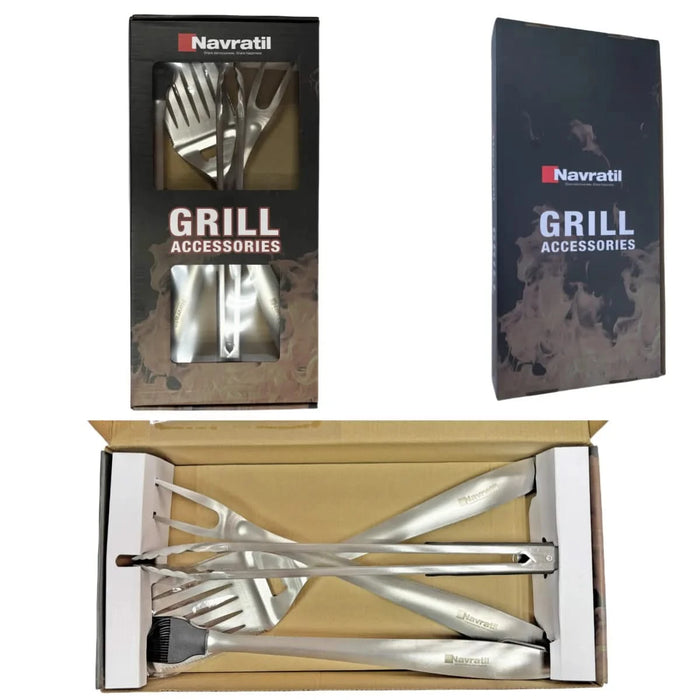 Heavy Duty BBQ Grill Tools Set Stainless Steel BBQ Accessories Grill Barbecue Grilling Tools Utensils Set with Spatula.Fork,Brush,Toogs Kit Default -DTYStore